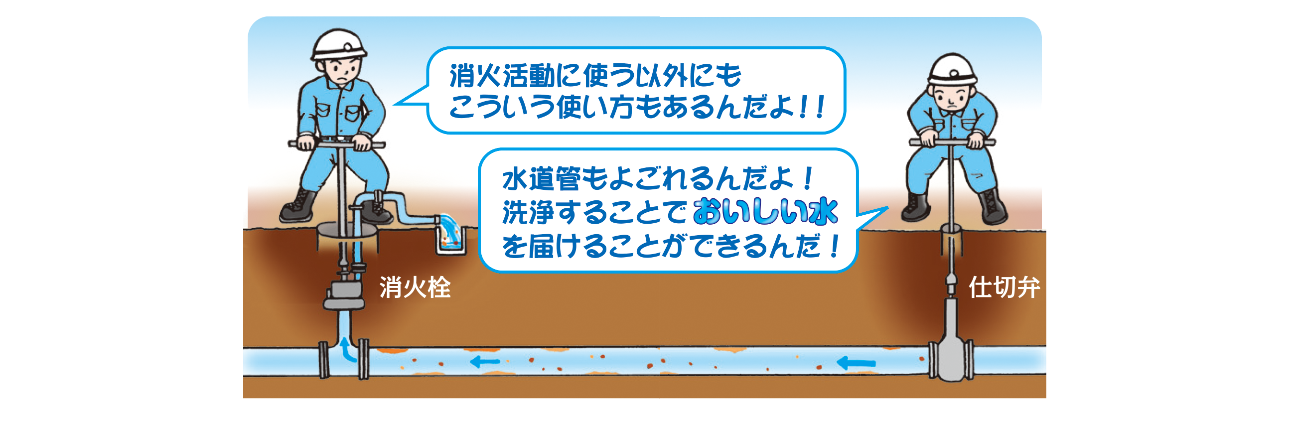 水道管 配水本管 洗浄作業のお知らせ ページ